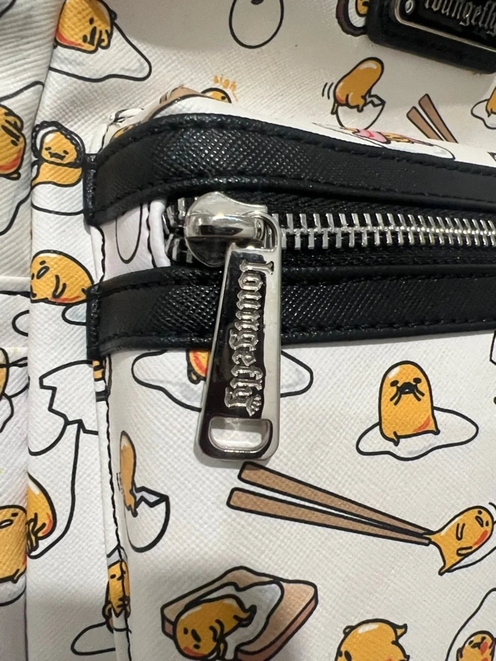 Loungefly White & Yellow Gudetama The Lazy Egg Mini Backpack